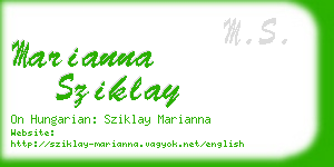 marianna sziklay business card